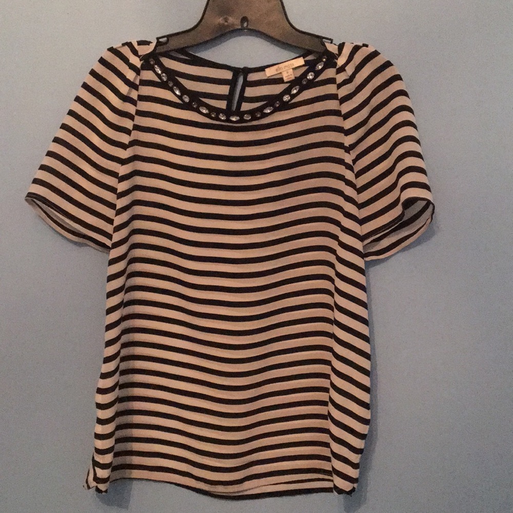 Ella Moss striped jeweled top